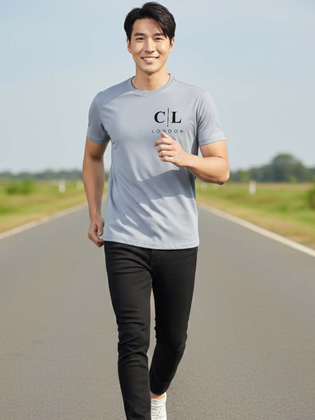 Carlton London Printed Round Neck T-Shirt.