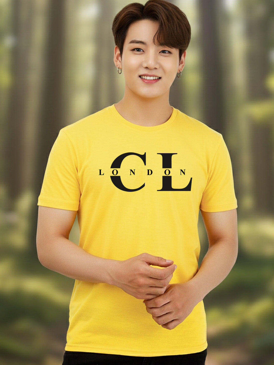 Carlton London Printed Round Neck T-Shirt.