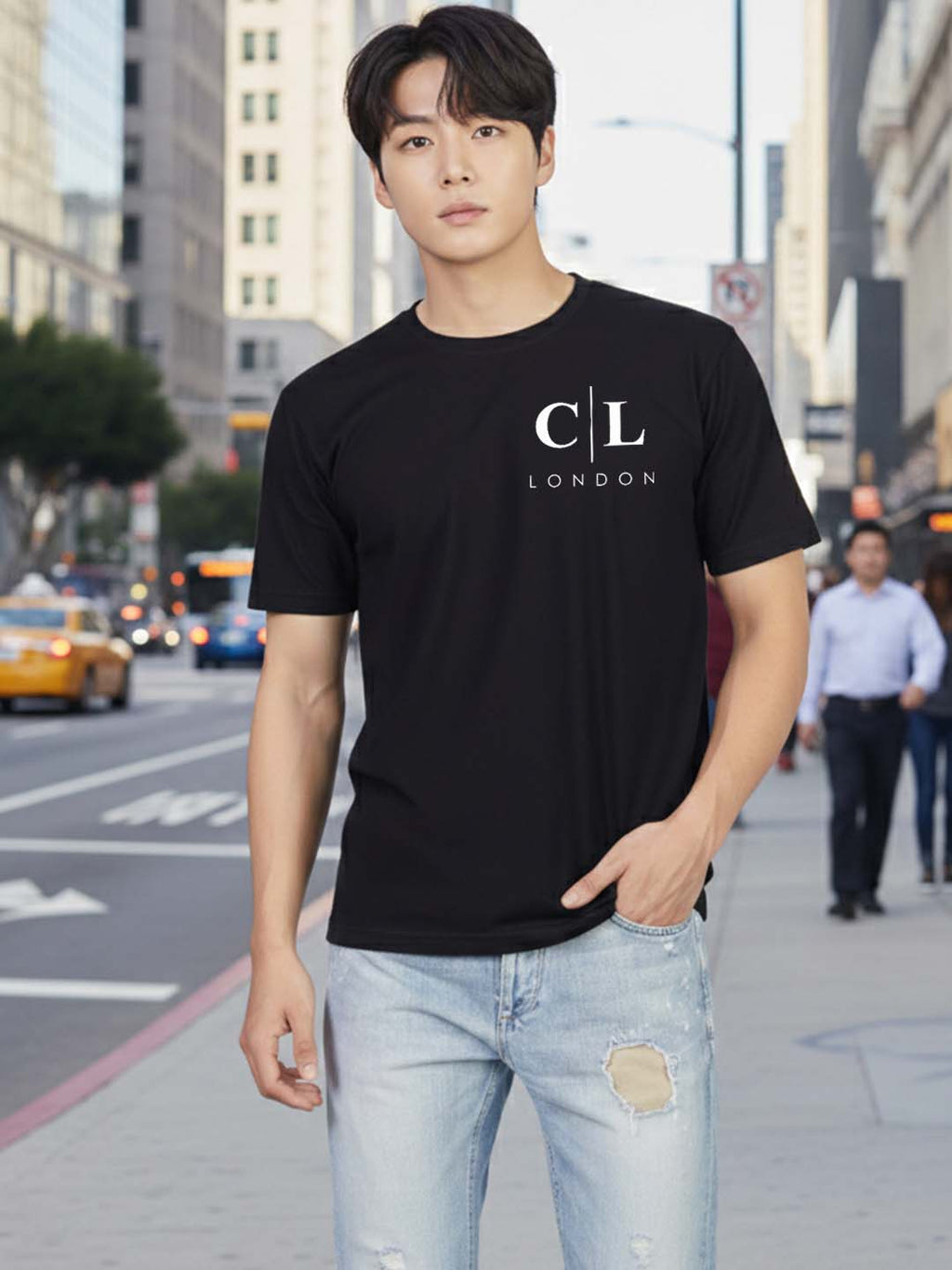 Carlton London Printed Round Neck T-Shirt.
