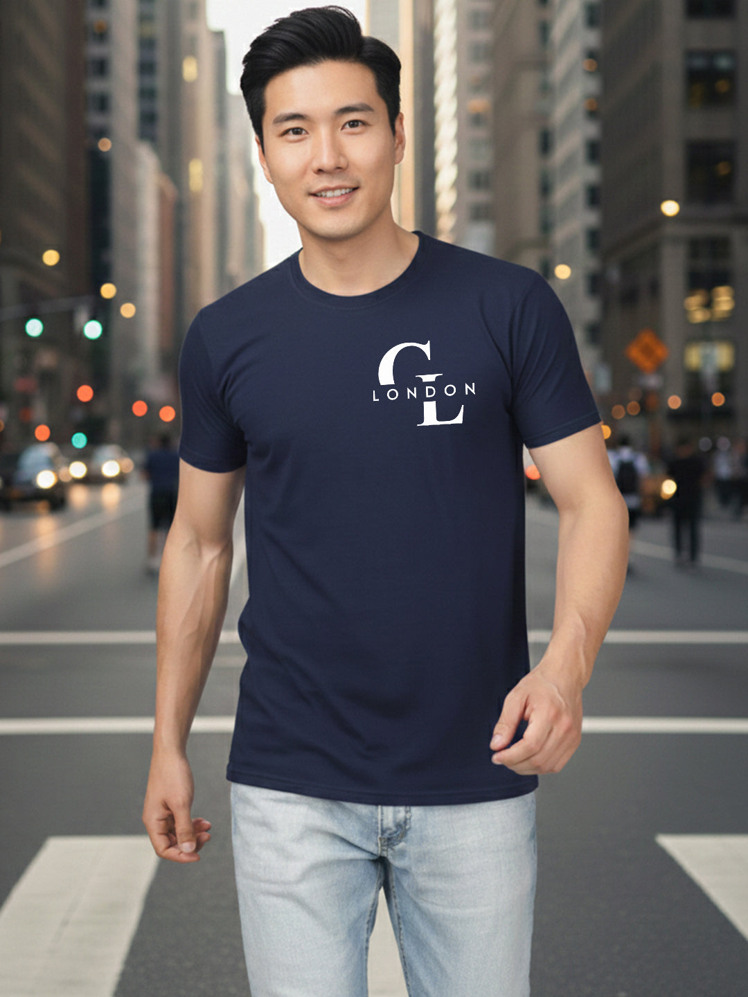 Carlton London Printed Round Neck T-Shirt.
