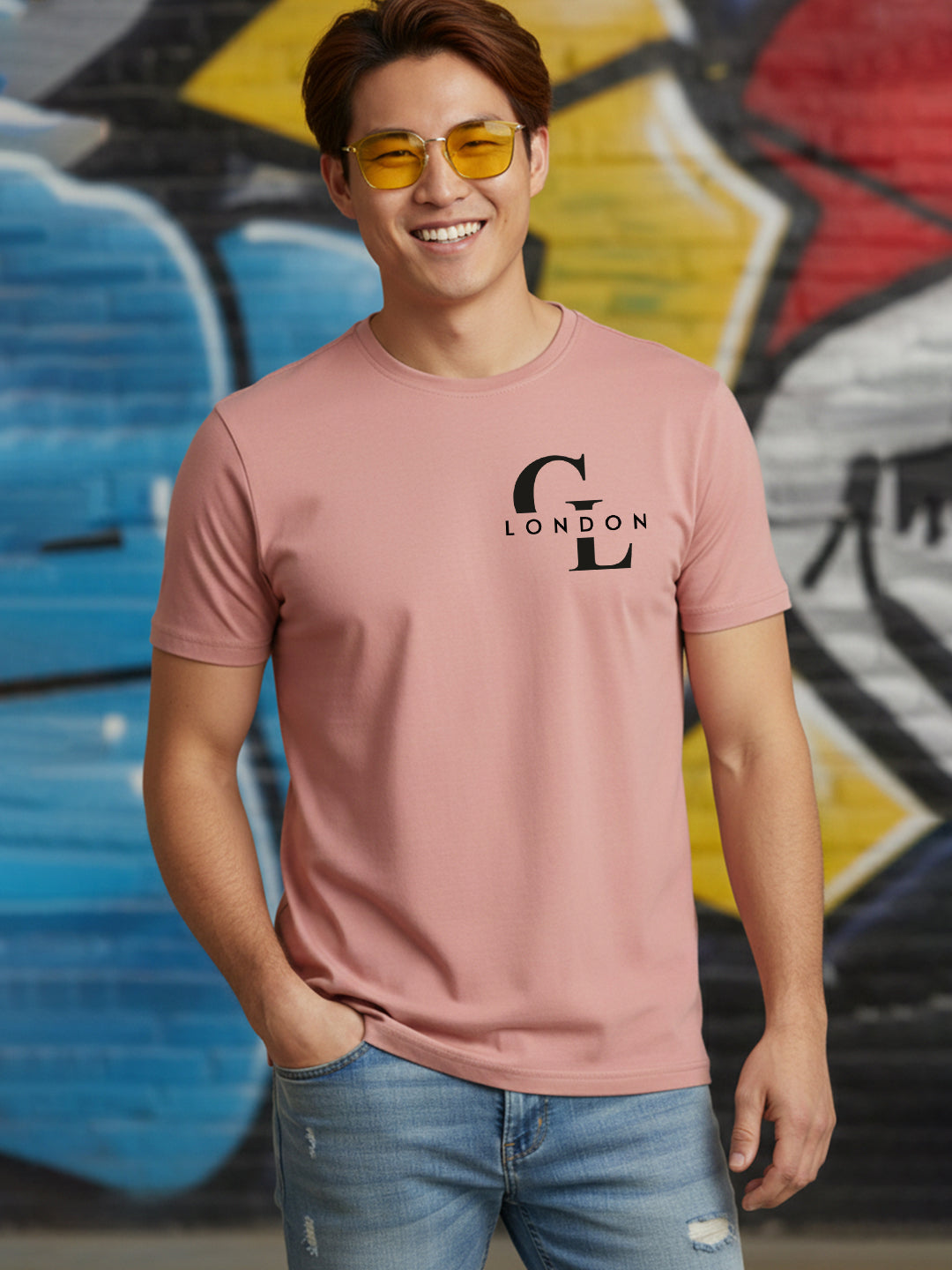 Carlton London Printed Round Neck T-Shirt.