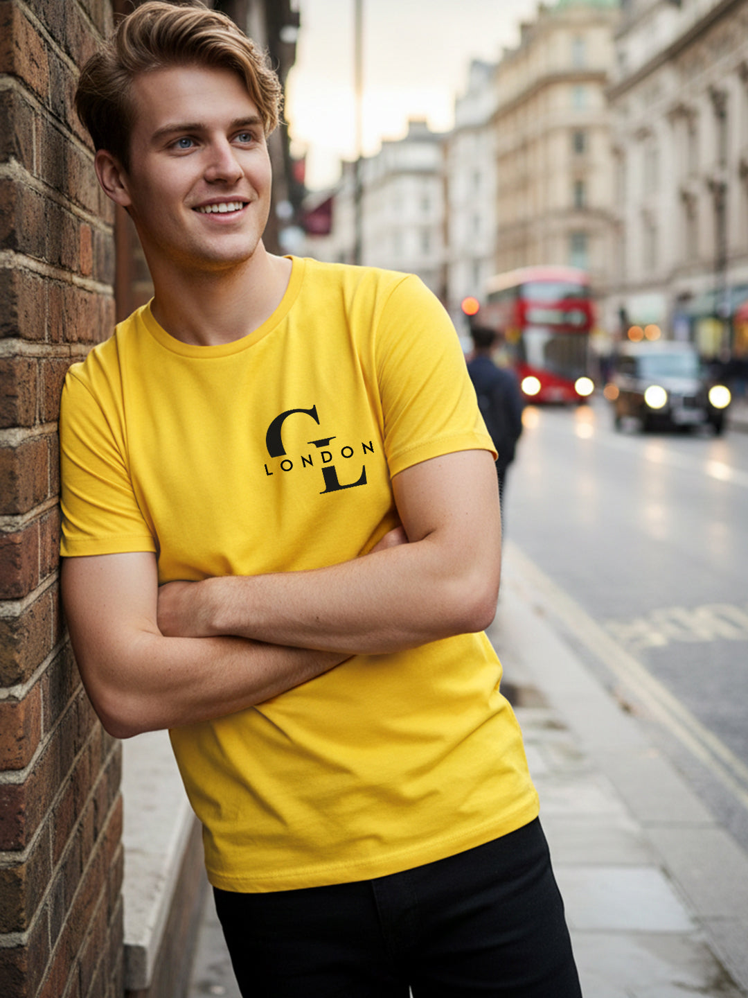 Carlton London Printed Round Neck T-Shirt.