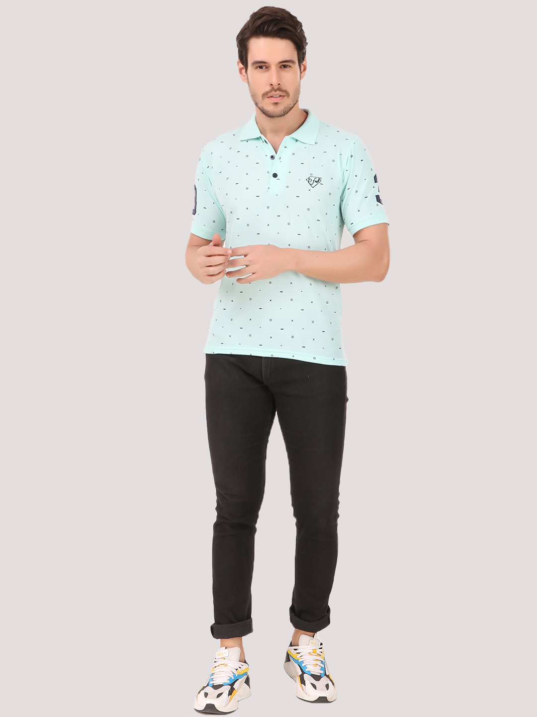 DFNK Printed Men's Polo T-shirt.