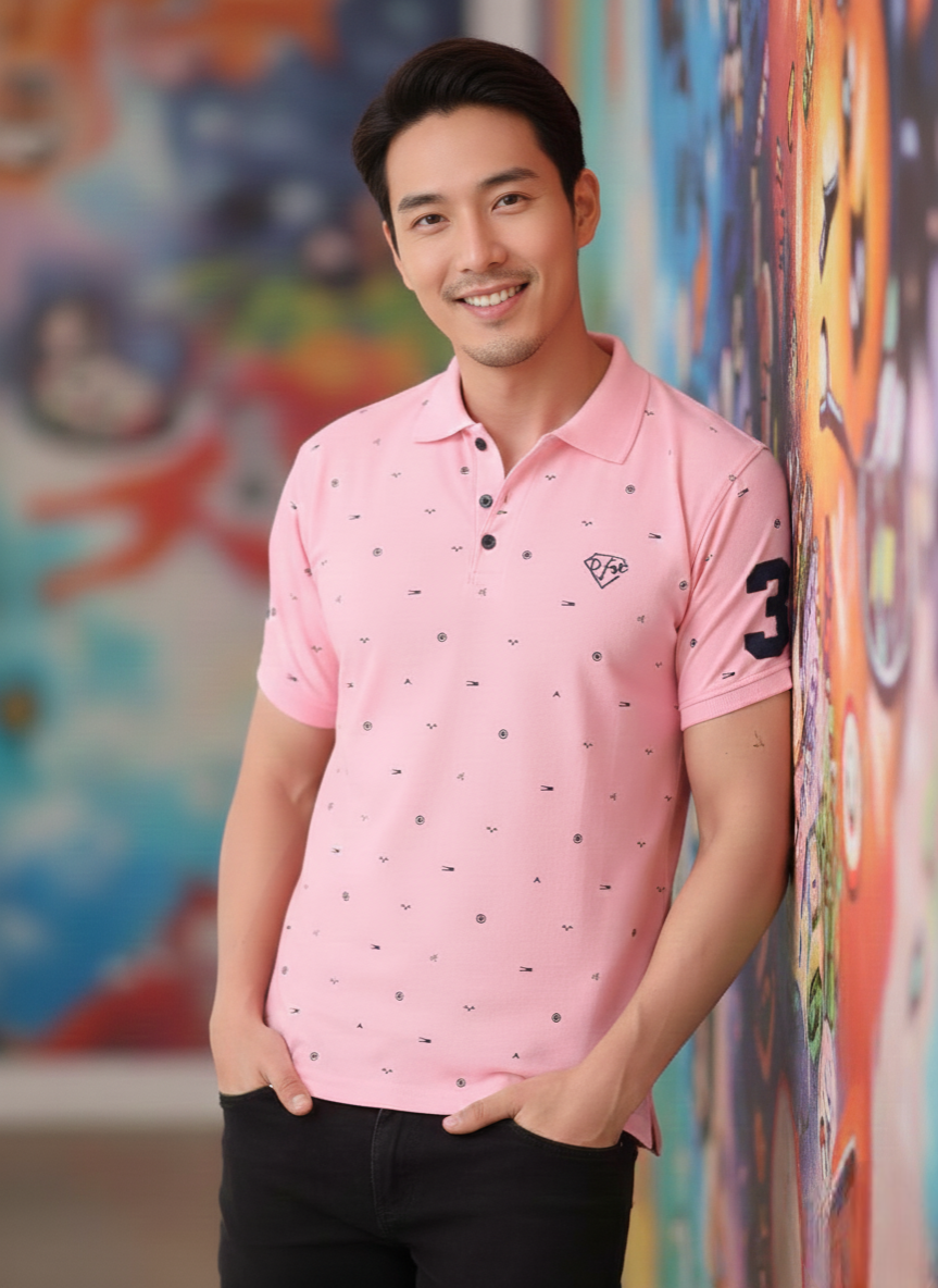 DFNK Printed Men's Polo T-shirt.