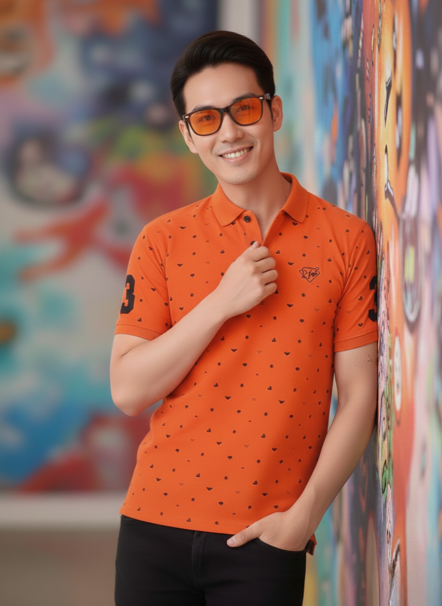 DFNK Printed Men's Polo T-shirt.