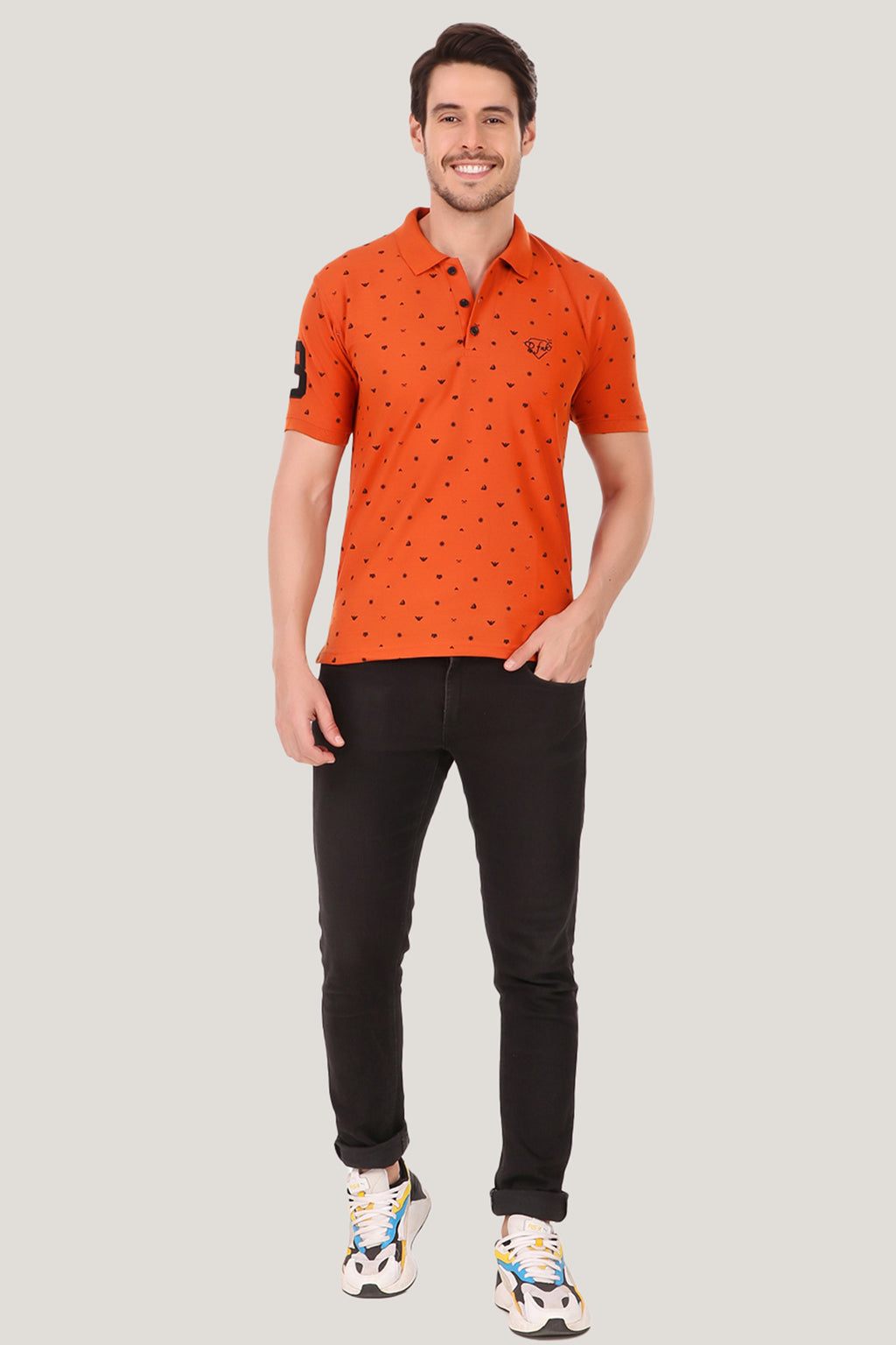 DFNK Printed Men's Polo T-shirt.