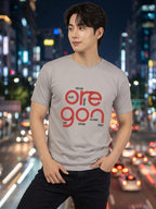 Greylongg Round Neck Oregon Design  printed T-shirts