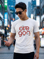 Greylongg Round Neck Oregon Design  printed T-shirts