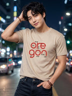 Greylongg Round Neck Oregon Design  printed T-shirts