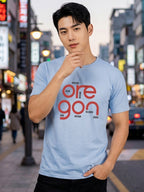 Greylongg Round Neck Oregon Design  printed T-shirts