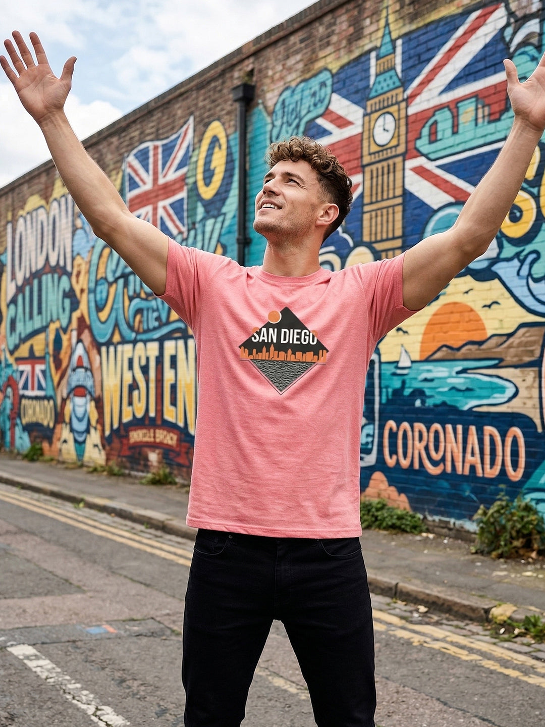 Greylongg Round Neck San Diego Design  printed T-shirts