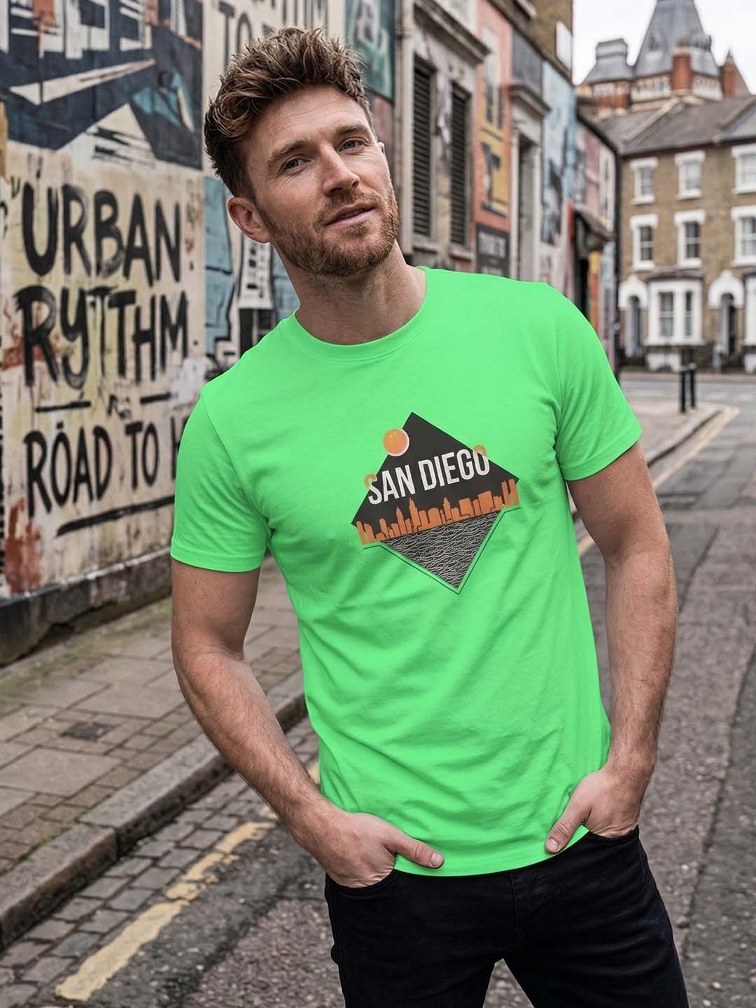 Greylongg Round Neck San Diego Design  printed T-shirts