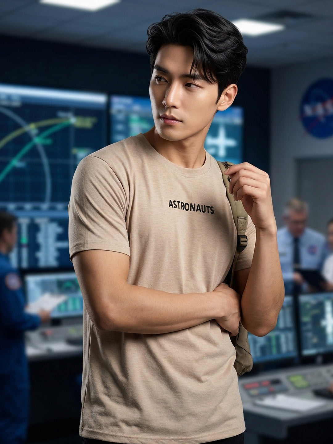 Greylongg Round Neck Nasa Astronauts Design  printed T-shirts