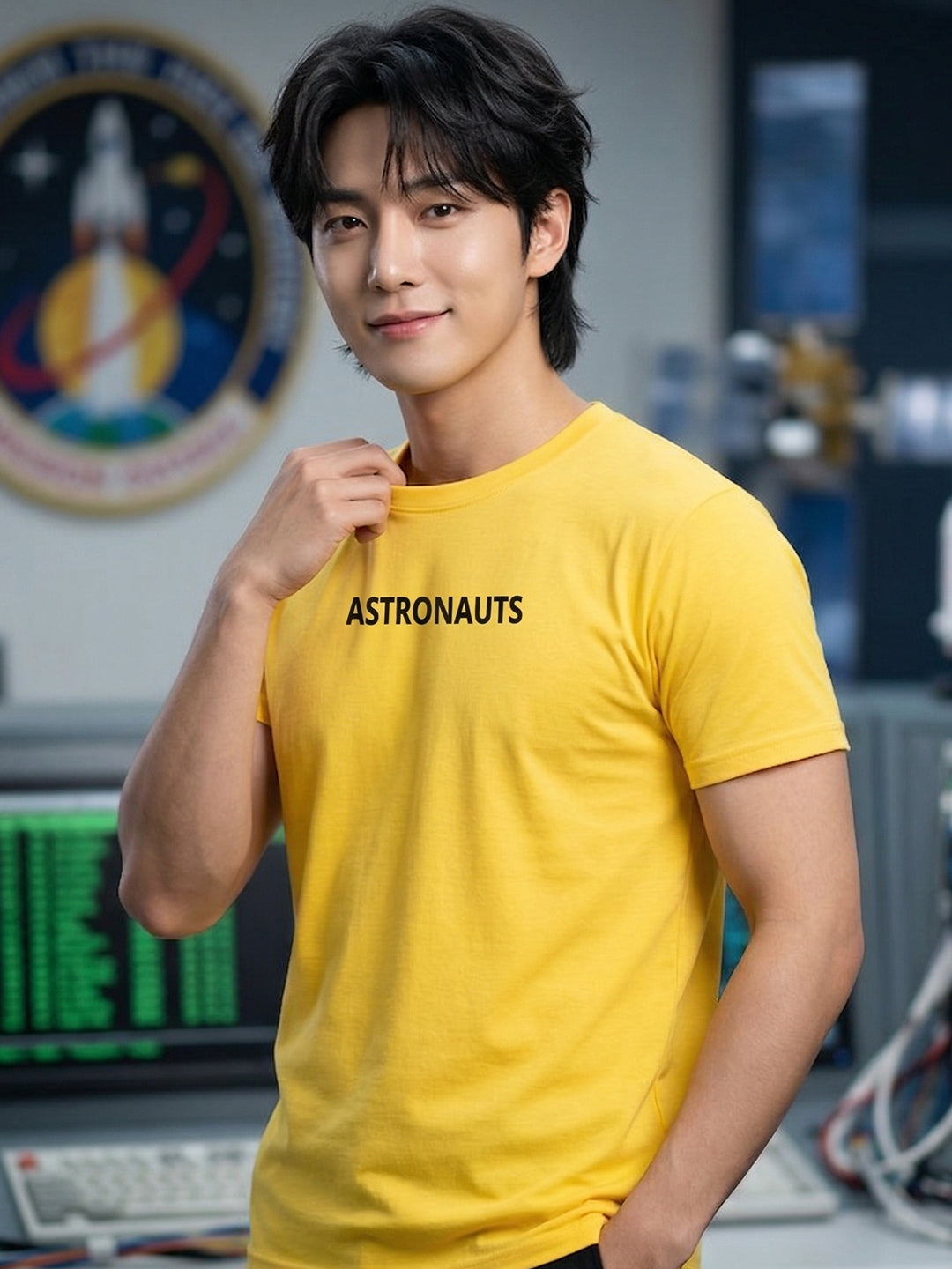 Greylongg Round Neck Nasa Astronauts Design  printed T-shirts