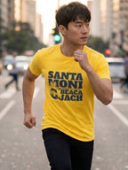Greylongg Round Neck Santa Moni Cabeach Design  printed T-shirts