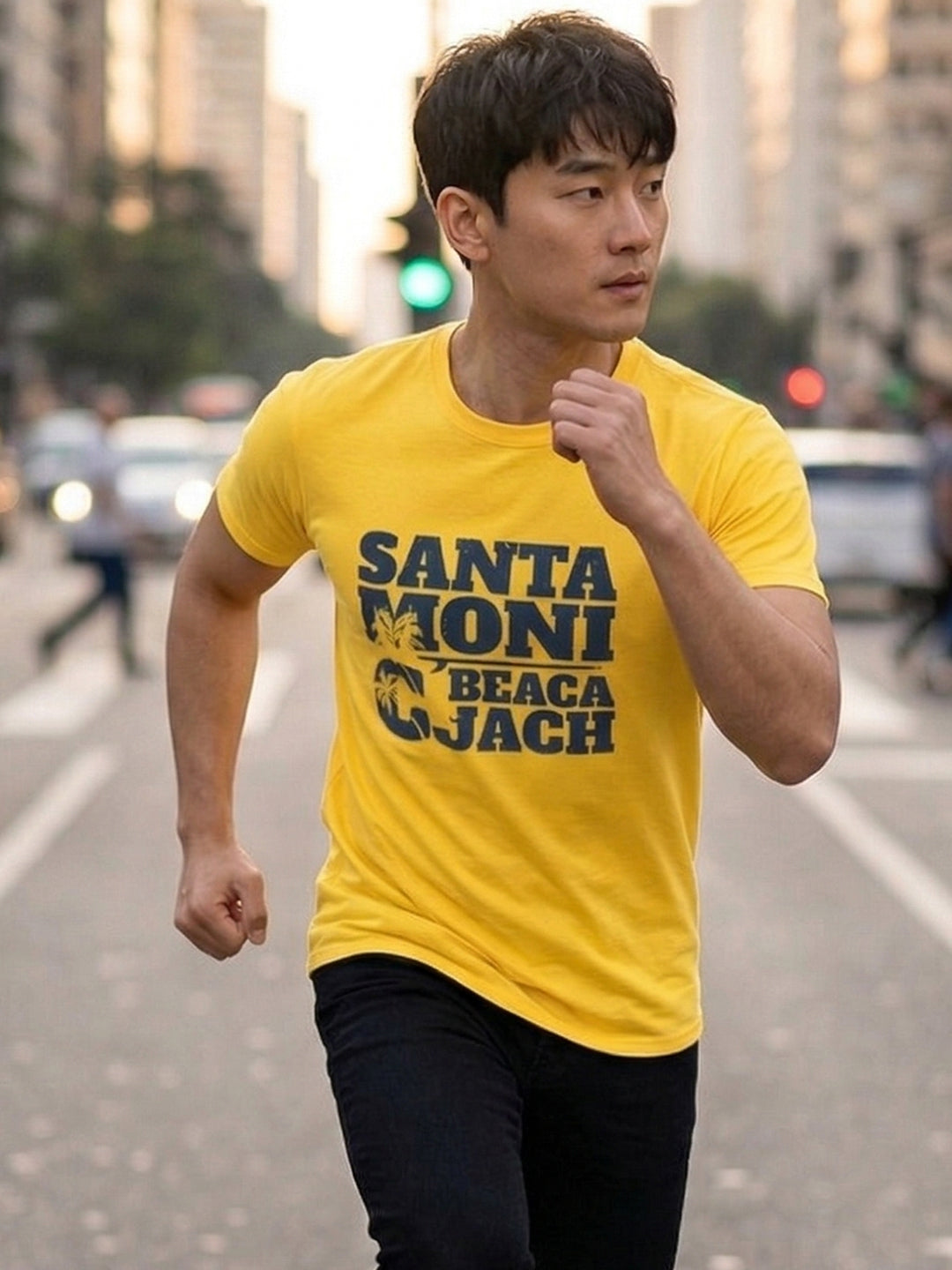 Greylongg Round Neck Santa Moni Cabeach Design  printed T-shirts