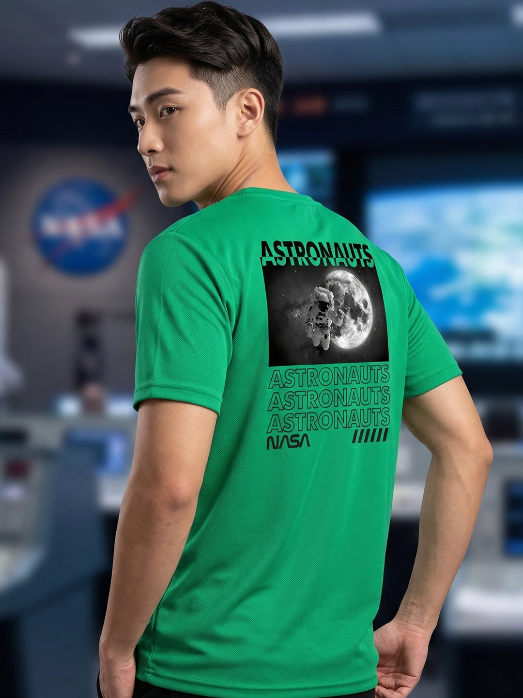 Greylongg Round Neck Nasa Astronauts Design  printed T-shirts