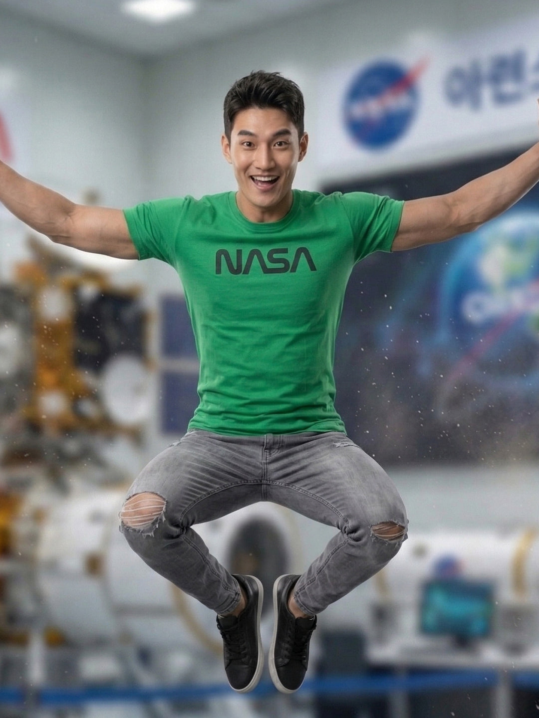 Greylongg Round Neck Nasa  Design  printed T-shirts