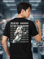 Greylongg Round Neck Nasa  Design  printed T-shirts
