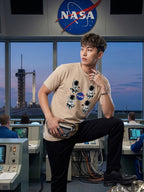 Greylongg Round Neck Nasa Design  printed T-shirts