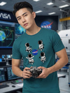 Greylongg Round Neck Nasa Design  printed T-shirts