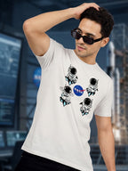Greylongg Round Neck Nasa Design  printed T-shirts