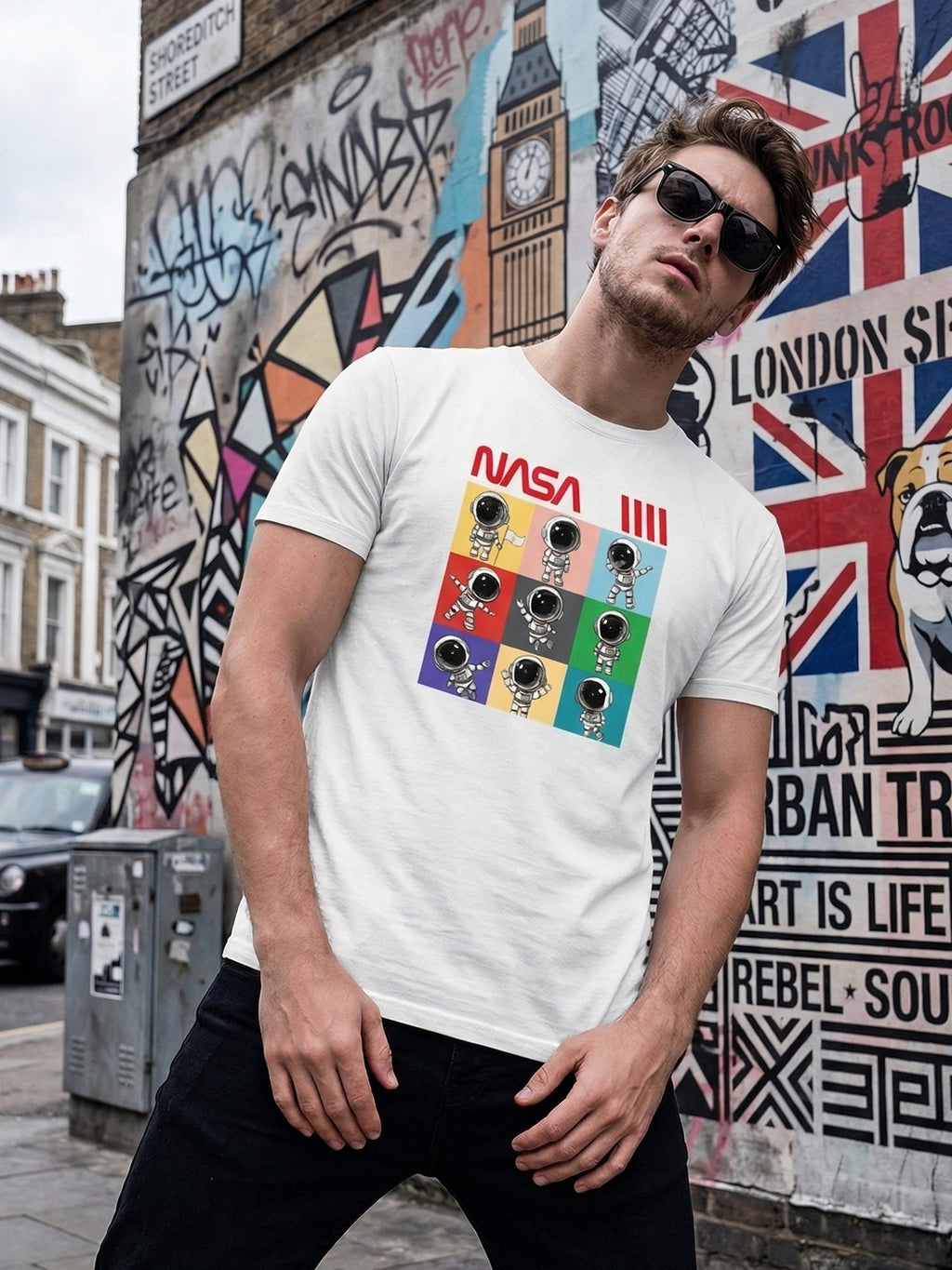 Greylongg Round Neck Nasa Design  printed T-shirts