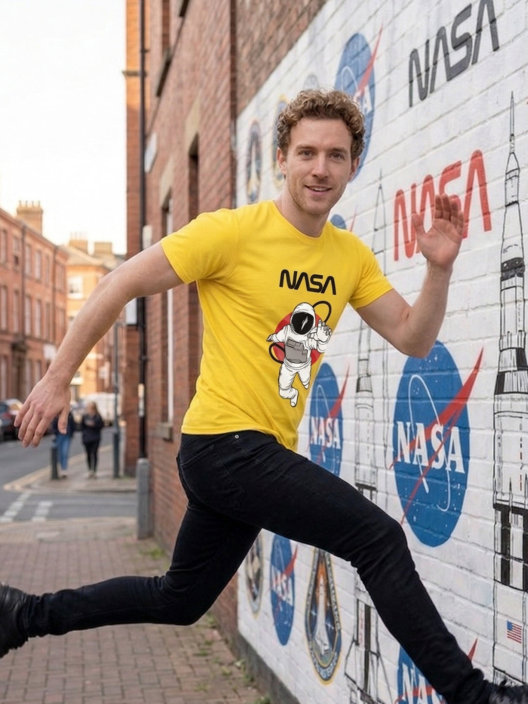Greylongg Round Neck Nasa Design  printed T-shirts
