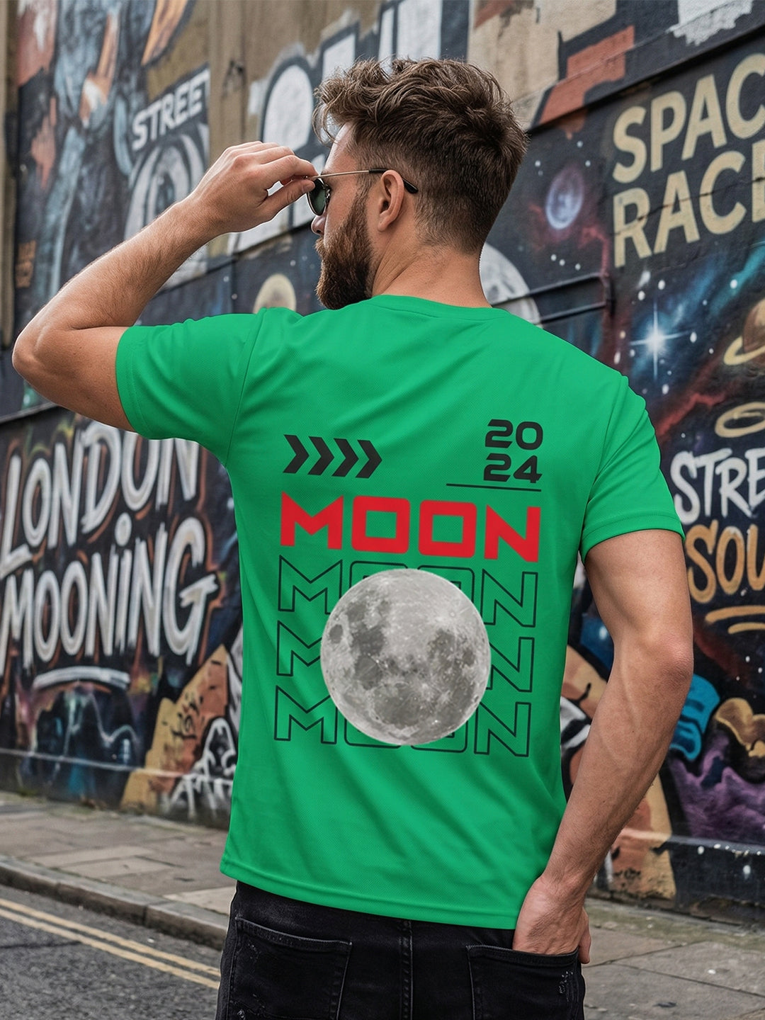 Greylongg Round Neck Nasa Design  printed T-shirts