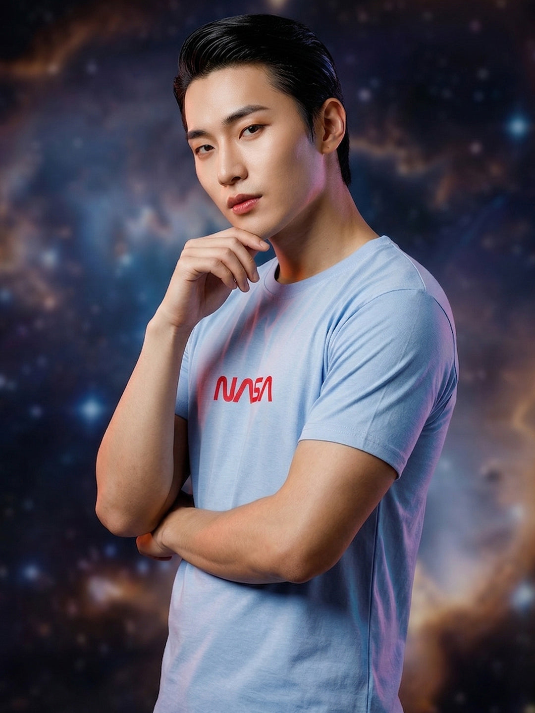 Greylongg Round Neck Nasa Design  printed T-shirts