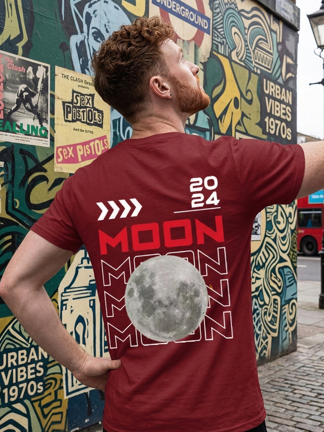 Greylongg Round Neck Nasa Design  printed T-shirts