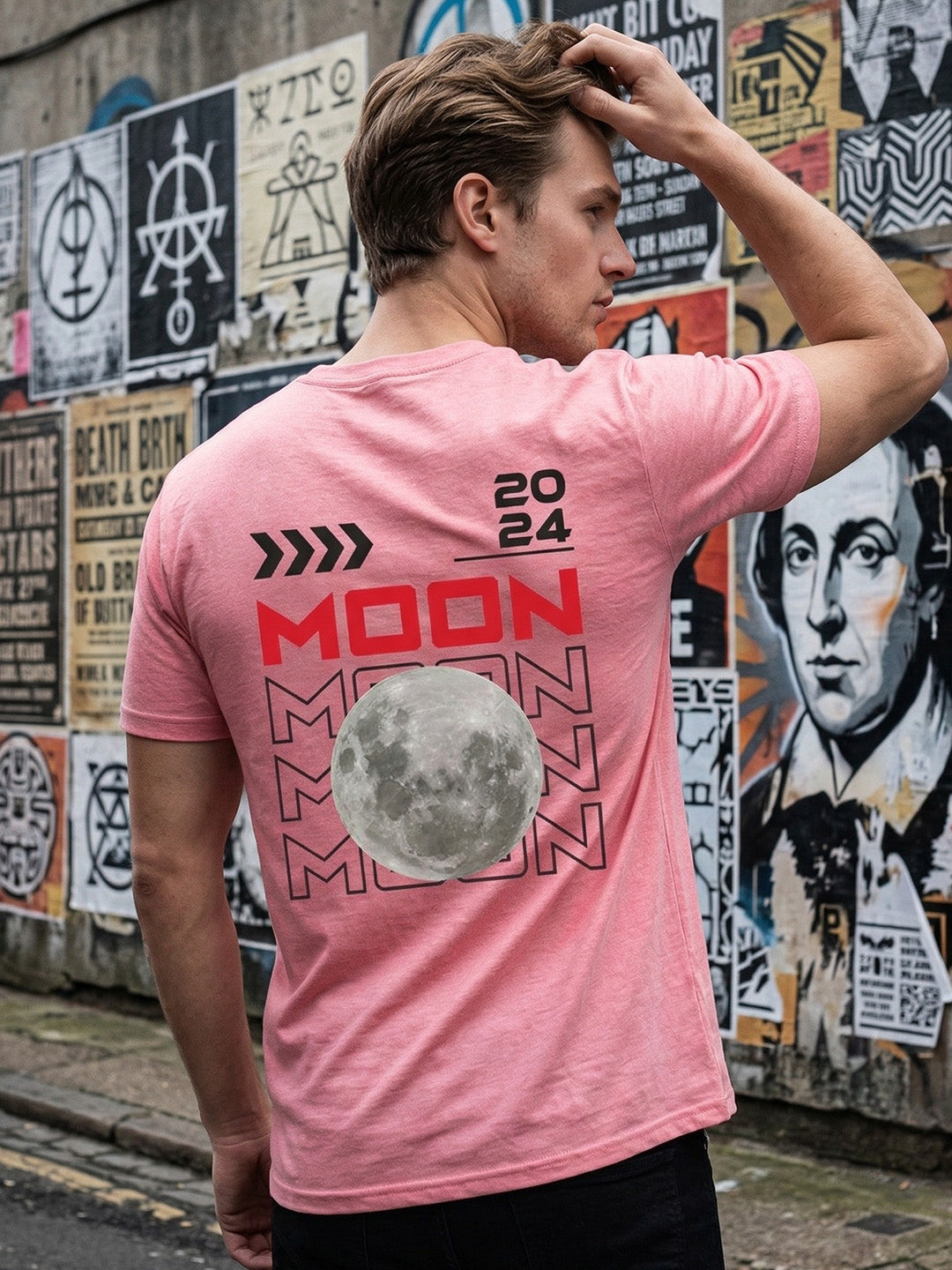 Greylongg Round Neck Nasa Design  printed T-shirts