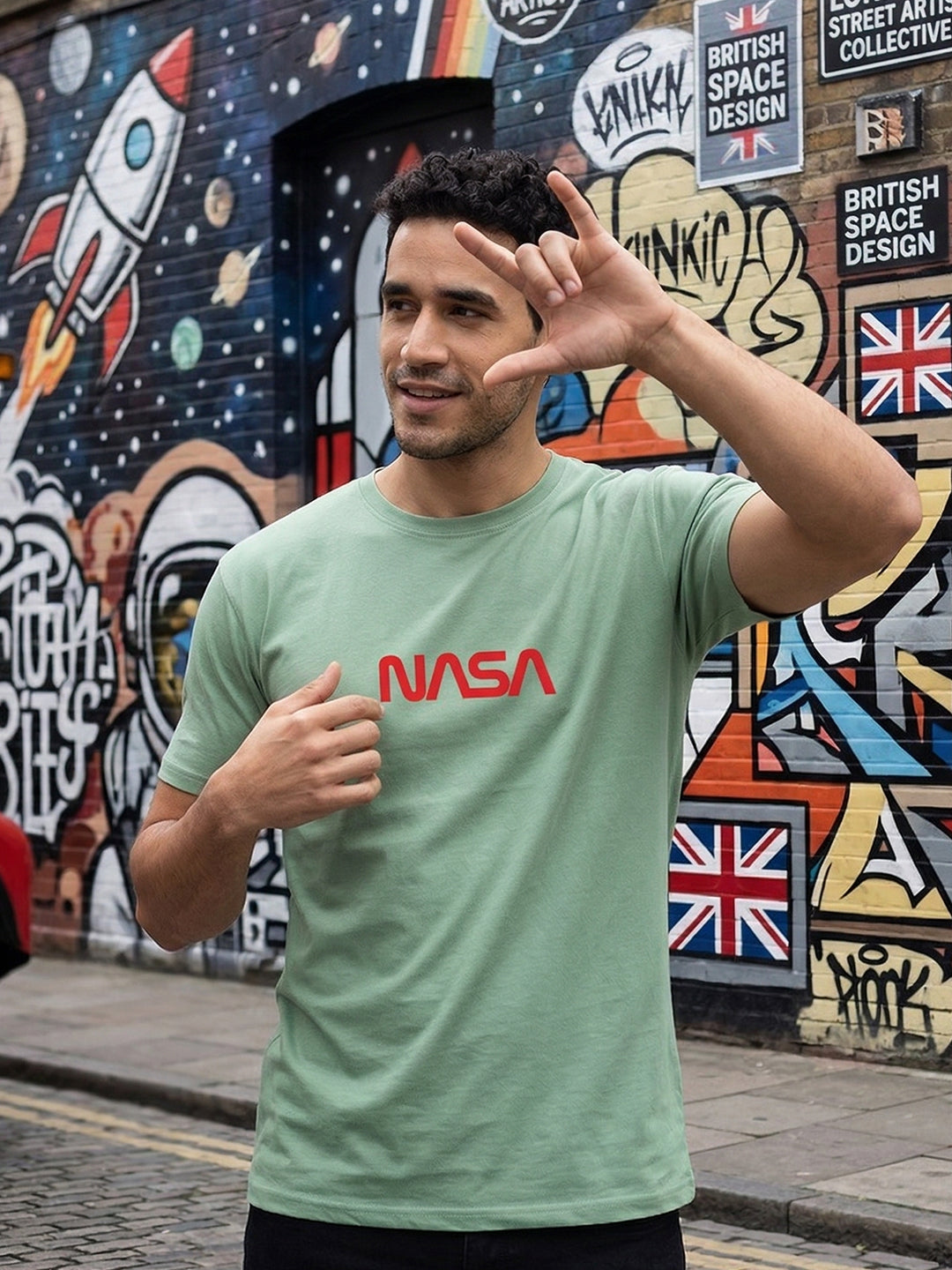 Greylongg Round Neck Nasa Design  printed T-shirts