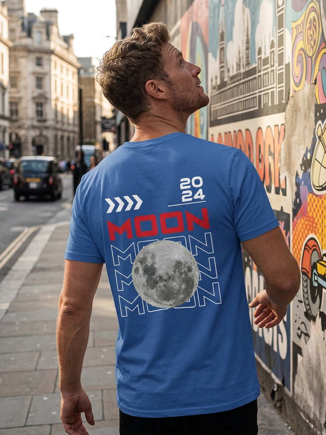 Greylongg Round Neck Nasa Design  printed T-shirts