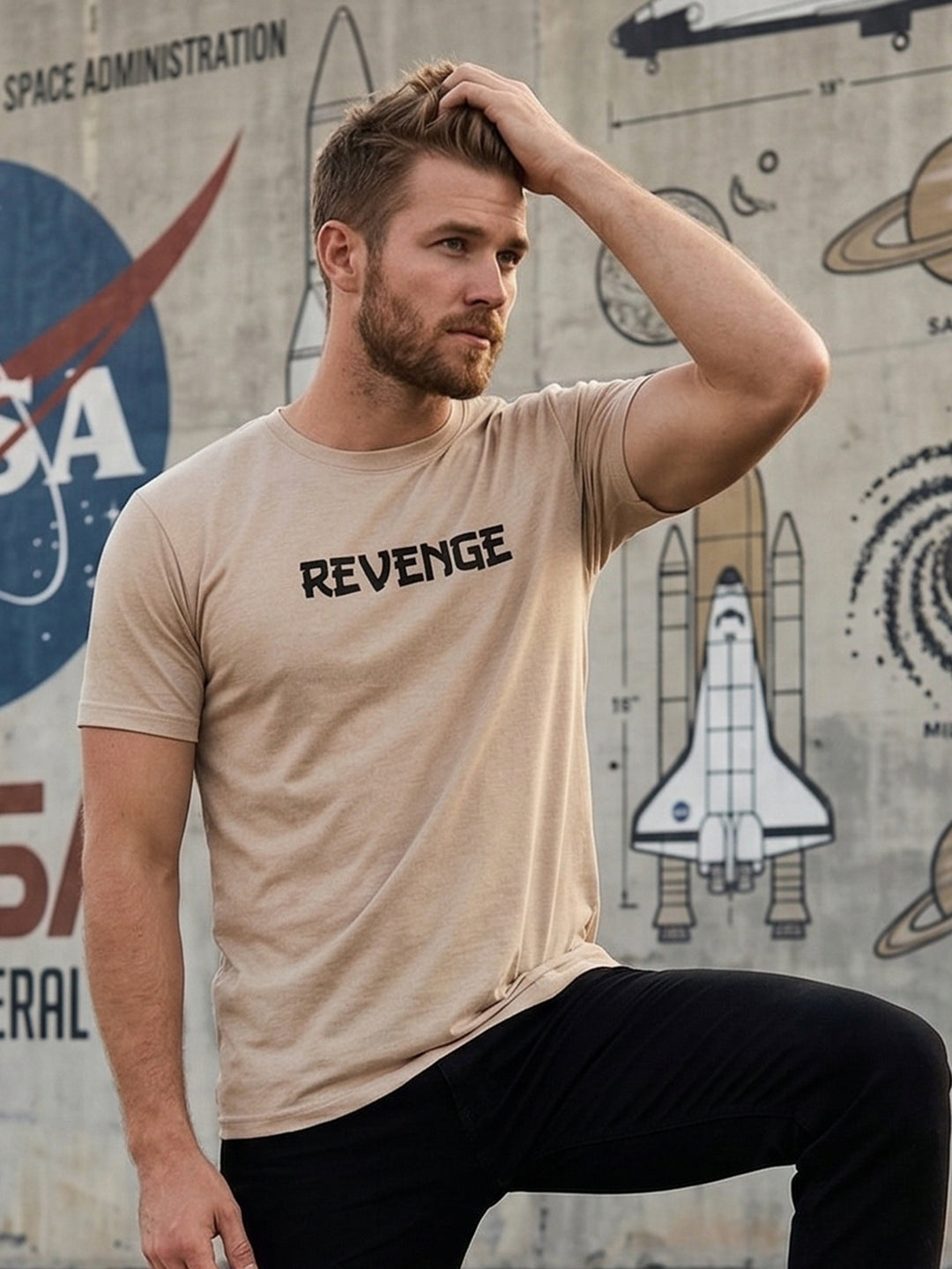 Greylongg Round Neck Revenge Design  printed T-shirts