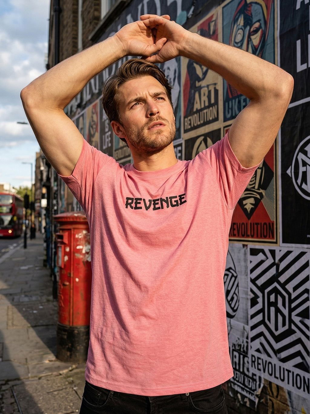Greylongg Round Neck Revenge Design  printed T-shirts
