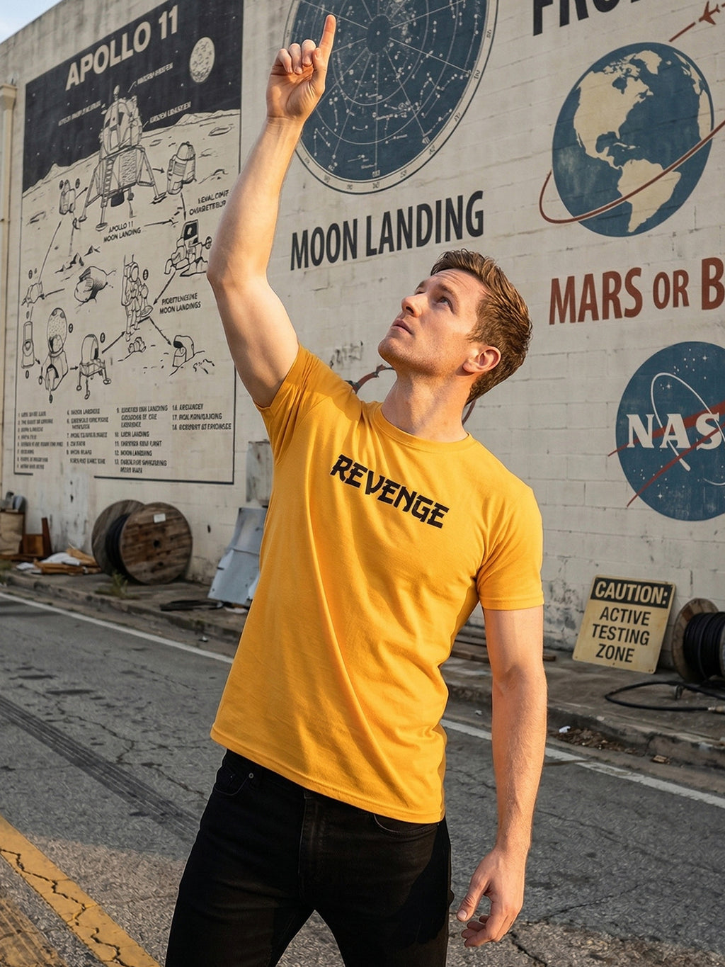 Greylongg Round Neck Revenge Design  printed T-shirts