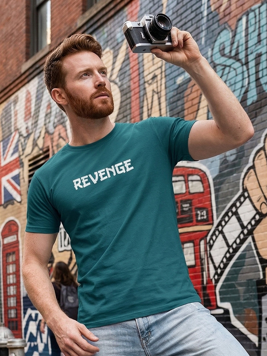 Greylongg Round Neck Revenge Design  printed T-shirts