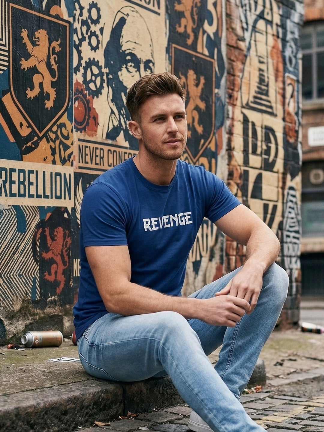 Greylongg Round Neck Revenge Design  printed T-shirts