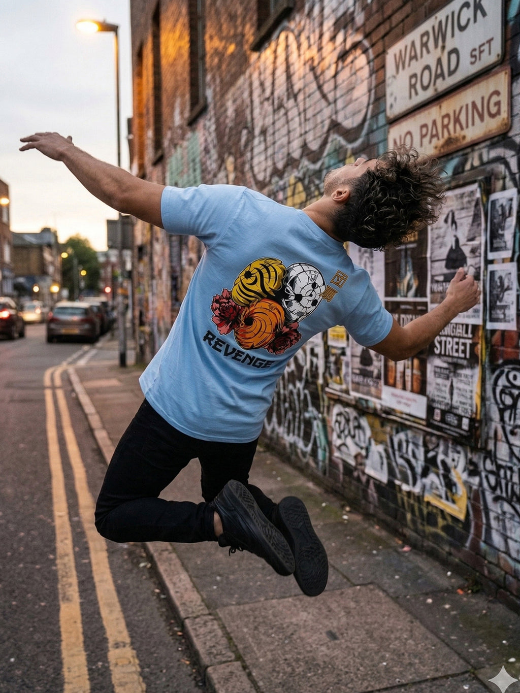 Greylongg Round Neck Revenge Design  printed T-shirts