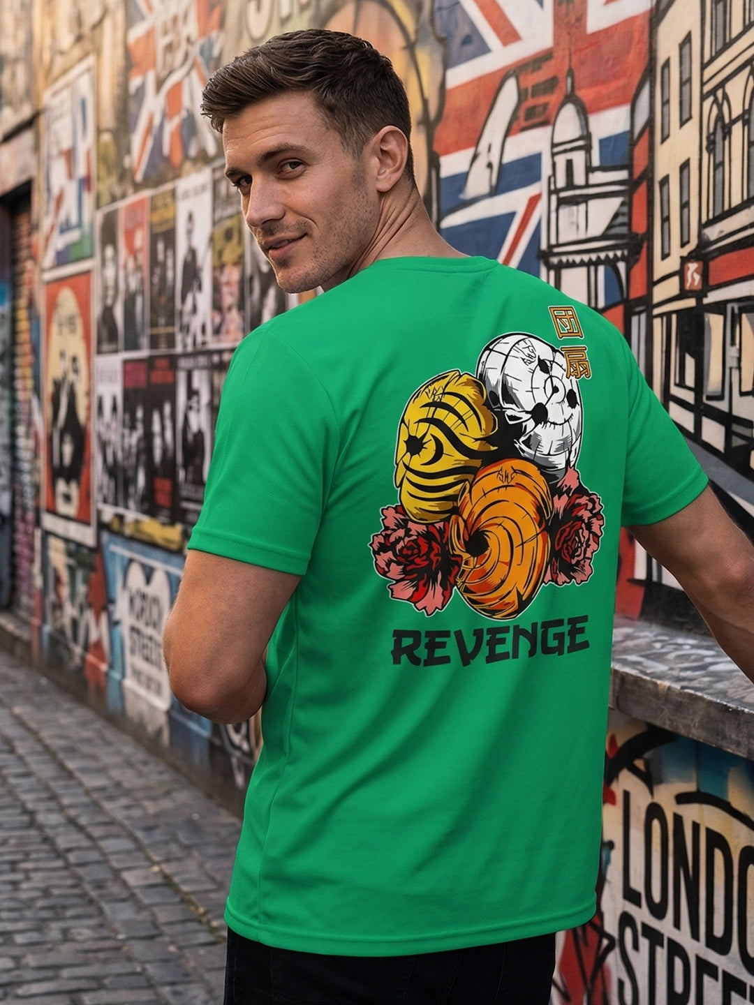 Greylongg Round Neck Revenge Design  printed T-shirts