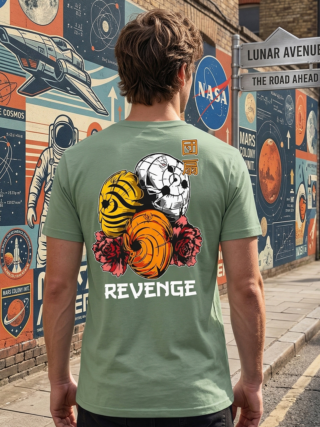 Greylongg Round Neck Revenge Design  printed T-shirts