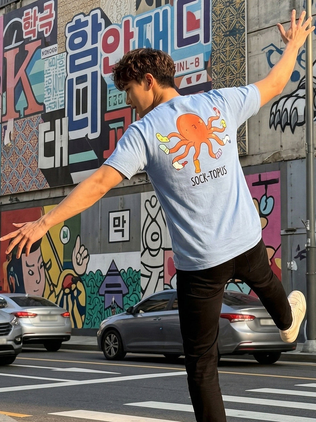 Greylongg Round Neck Octopus Design printed T-shirts