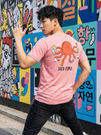 Greylongg Round Neck Octopus Design printed T-shirts