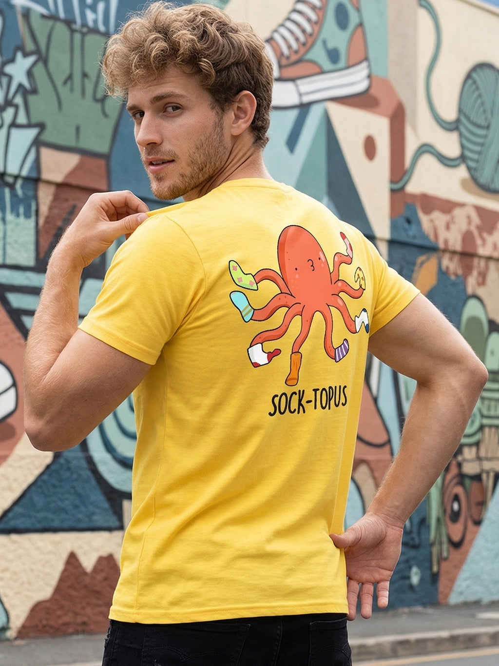 Greylongg Round Neck Octopus Design printed T-shirts