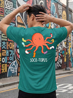 Greylongg Round Neck Octopus Design printed T-shirts