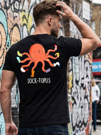 Greylongg Round Neck Octopus Design printed T-shirts