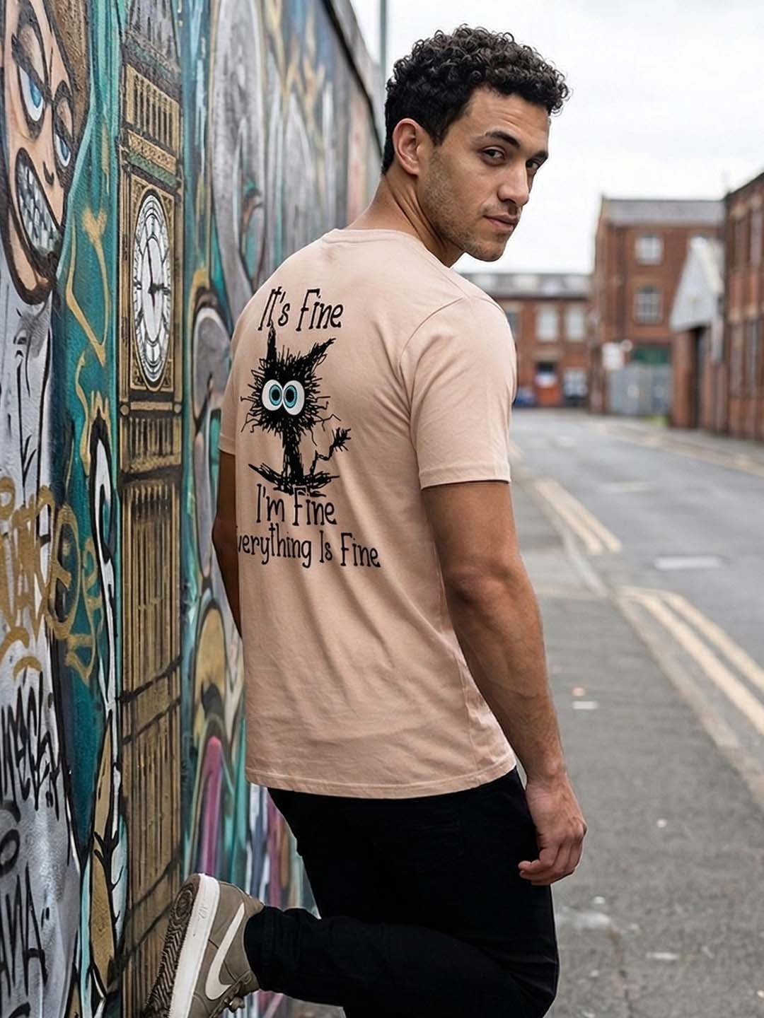Greylongg Round Neck it's Fine Design printed T-shirts