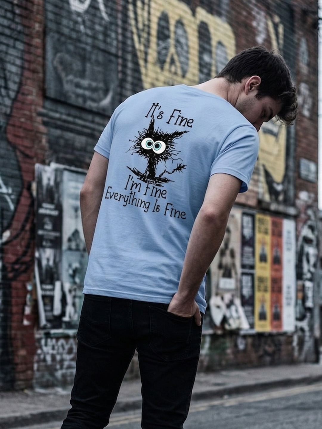 Greylongg Round Neck it's Fine Design printed T-shirts