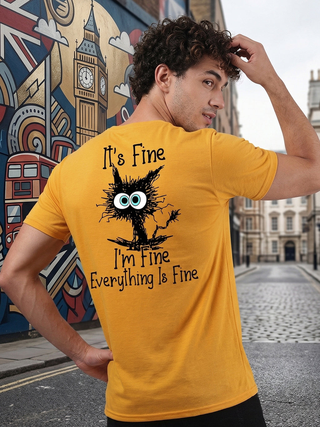 Greylongg Round Neck it's Fine Design printed T-shirts